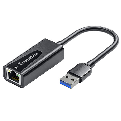 Tccmebius USB Ethernet Adapter, USB 3.0 to 10/100/1000 Gigabit Ethernet LAN Network Adapter Compatible with Nintendo, MacBook, Surface Pro, Notebook PC with Windows7/8/10, XP, Vista, Mac (TCC-S30A)