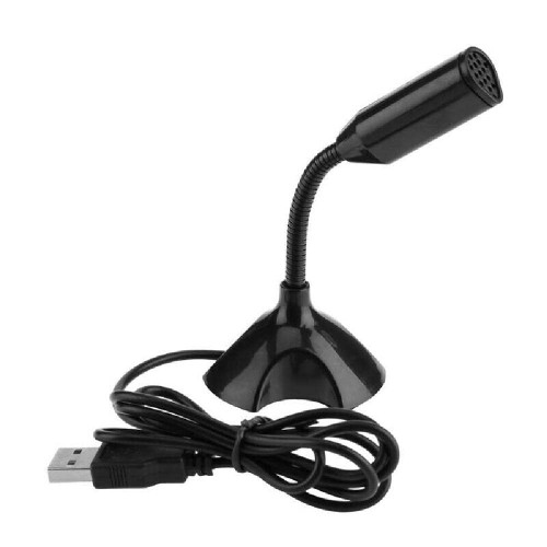 MOOKEENONE Plastic USB Mini Desktop Speech Microphone Stand for PC Laptop Computer Notebook
