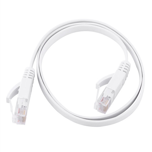 BesCable Flat Ethernet Cable RJ45 CAT6 Gigabit Ethernet Network Flat LAN Cable UTP Patch Router Cables (White)(8M)