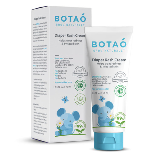 BOTAO Baby's Natural Diaper Cream | Organic Diaper Cream EWG Verified | Naturally Soothes Baby Rashes | Baby zinc Ointment Natural | For Sensitive Skin with Aloe Vera & Calendula, 2.5Oz BOTAO Baby's Natural Diaper Cream | Organic Diaper Cream EWG Verified | Naturally Soothes Baby Rashes | Baby zinc Ointment Natural | For Sensitive Skin with Aloe Vera & Calendula, 2.5Oz