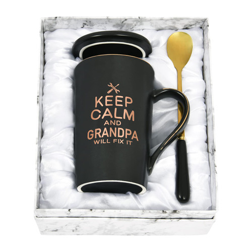 Maustic Gifts for Grandpa, Keep Calm and Grandpa Will Fix It Mug, Grandpa Fathers Day Christmas Birthday Gifts, Best Grandpa Gifts from Grandchildren, Grandpa Coffee Mug 14 Oz Black with Gift Box Maustic Gifts for Grandpa, Keep Calm and Grandpa Will Fix It Mug, Grandpa Fathers Day Christmas Birthday Gifts, Best Grandpa Gifts from Grandchildren, Grandpa Coffee Mug 14 Oz Black with Gift Box
