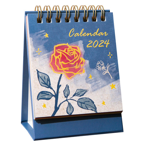 2024 Mini Desk Calendar Memo Notes Wirebound Monthly Calendar 4.4" x 3.2" - Rose (Oct. 2023 to Dec. 2024)