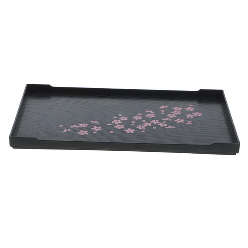 FUNOMOCYA Imitation Wood Grain Tea Tray Coffee Table Decor Food Tray Household Tray Restaurant Tray Tea Tray for Serving Decorative Serving Tray Table Cup Storage Tray Bread Plastic Fruit