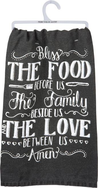 Primitives by Kathy Kitchen Towel - Bles The Food Before Us - Hand Towel - Cotton PBK - Gift Idea