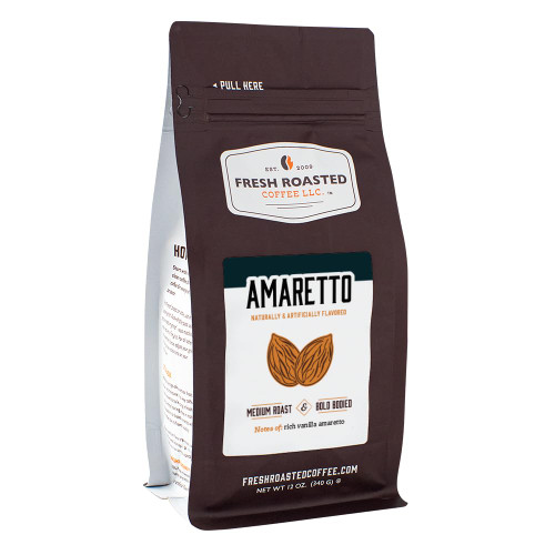 Fresh Roasted Coffee, Amaretto Flavored Coffee, 12 oz, Medium Roast, Kosher, Whole Bean Fresh Roasted Coffee, Amaretto Flavored Coffee, 12 oz, Medium Roast, Kosher, Whole Bean