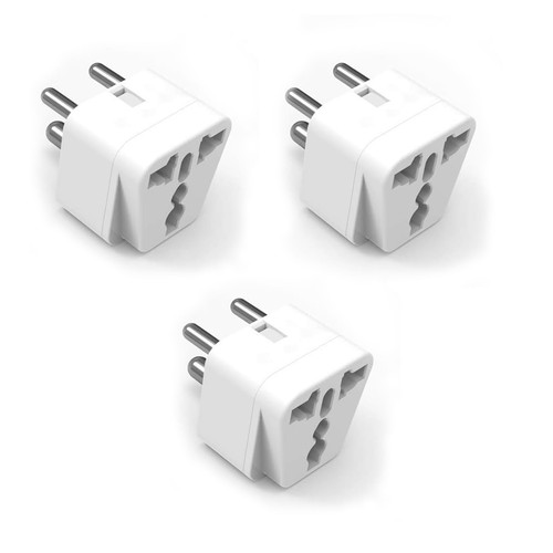 India Plug Adapter, US to India Plug Adapter Works in Nepal, Maldives, Pakistan, India Power Adapter, Grounded Travel Adapter for Indian Plug, Perfect for Phones, Laptop Chargers