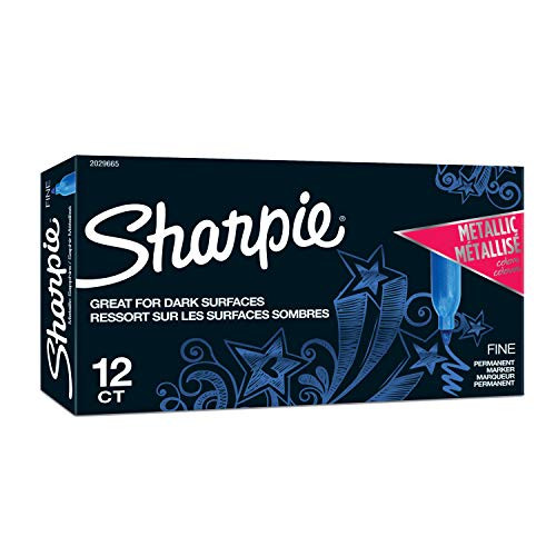 Sharpie Metallic Permanent Markers, Fine Point, Sapphire, 12-Count Permanent Marker (2029665)