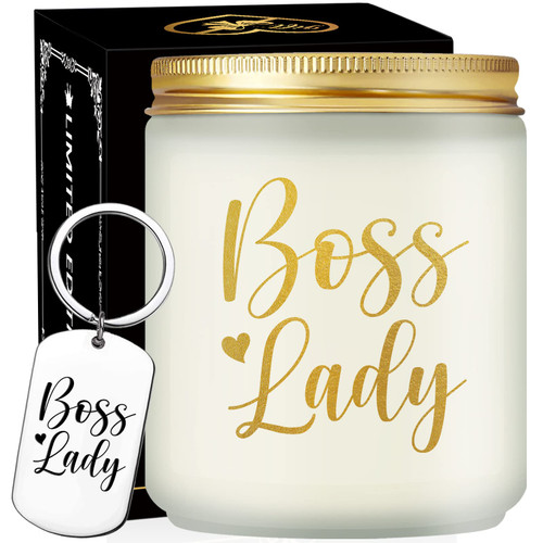 Volufia Boss Lady Gifts for Women - Boss Day Gifts - Boss Christmas Birthday Gift for Female Boss, Boss Babe, Girl Boss - Boss Lady Lavender Scented Candle Volufia Boss Lady Gifts for Women - Boss Day Gifts - Boss Christmas Birthday Gift for Female Boss, Boss Babe, Girl Boss - Boss Lady Lavender Scented Candle