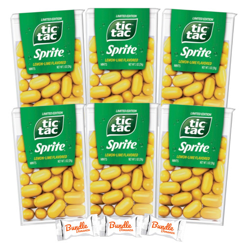 Tic Tac SPRITE LEMON LIME Flavored Mints, 1oz (6 Pack) W/Bundle Bonanza Candy? Tic Tac SPRITE LEMON LIME Flavored Mints, 1oz (6 Pack) W/Bundle Bonanza Candy?