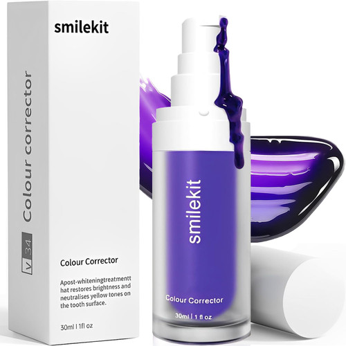 Purple Teeth Whitening Toothpaste, Colour Corrector Serum, Purple Toothpaste Whitening, Tooth Stain Removal, Tooth Colour Corrector Purple