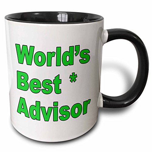 3dRose 193258_4 Worlds Best Advisor Green Two Tone Mug 11 oz Black