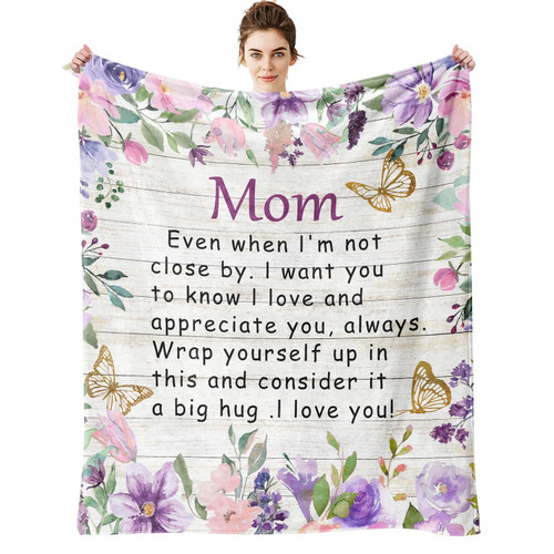 POPPANDA to My Mom Blanket Mom Birthday Gifts from Daughter I Love You Mom Blanket Mother's Day Birthday for Dear Mom