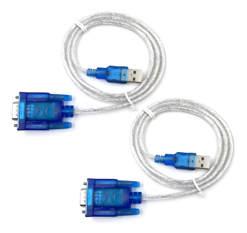 PAMEENCOS 2 pcs USB to RS232 Serial Port 9 Pin DB9 Cable Serial COM Port Adapter Convertor HL340 Chip Female