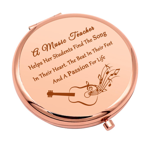 Music Teacher Gift for Women Compact Makeup Mirror for Music Lover Gifts Appreciation Gifts Folding Makeup Mirror for Music Teacher Retirement Gift for Teacher Musicians Teachers Day Gift