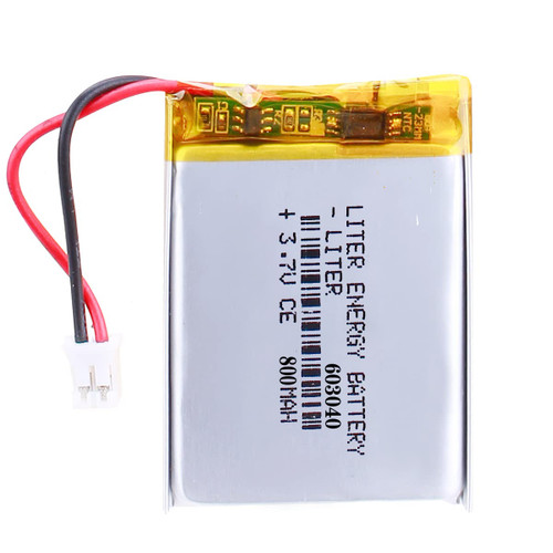 Liter Energy Battery 3.7V Lipo Battery 800mAh Rechargeable Lithium ion Polymer Battery 603040 Lithium Polymer ion Battery with JST Connector