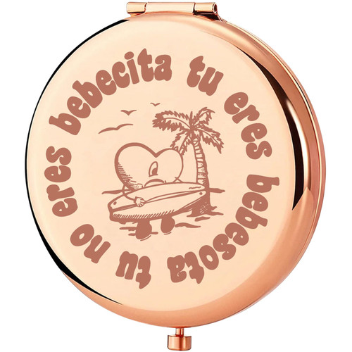KEYCHIN Tu No Eres Bebecita Eres Bebesota Pocket Mirror Latin Music Fans Gifts Latin Song Lyric Compact Makeup Mirror (Tu No Eres-RG)