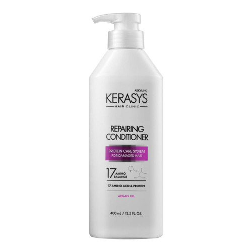 Kerasys Hair Clinic Protein Care System for Damaged Hair Argan Oil REPAIRING 13.5 fl oz / 400 ml (Conditioner 1-Pack)