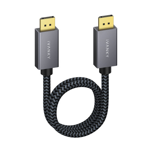 IVANKY DisplayPort Cable 1.6ft/0.5M, Short DP Cable, [4K@60Hz, 2K@144Hz, 2K@165Hz], Nylon Braided High Speed DisplayPort 1.2 Cable, Compatible for Gaming Monitor, TV, PC, Laptop and More, 1.6 Feet