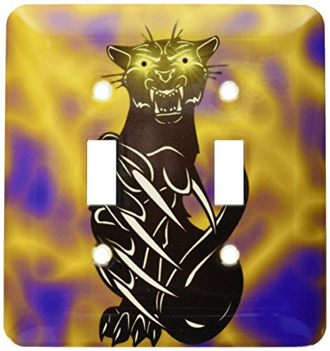 3dRose lsp_56802_2 Black Panther Double Toggle Switch