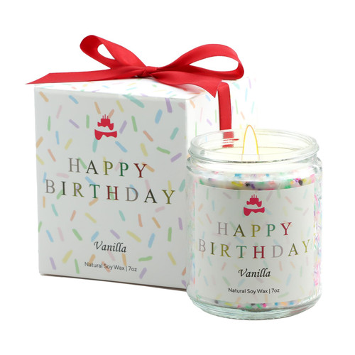 Happy Birthday Candle - Birthday Gifts for Women, Best Friend Birthday Gifts Ideas, Natural Soy Wax Vanilla Scented Candles