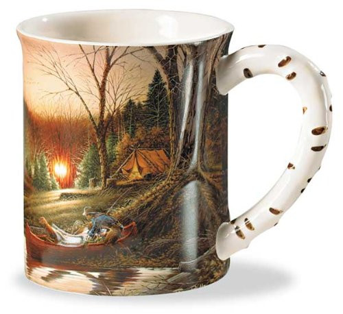 Morning Solitude Camping Sculpted Mug by Terry Redlin