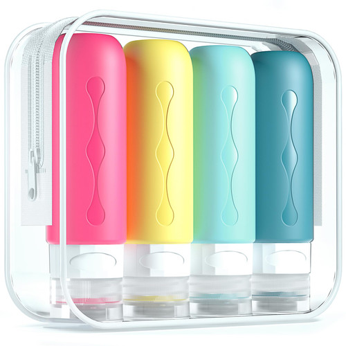 Gemice Travel Bottles for Toiletries, Tsa Approved Travel 3oz Size Containers with Clear Bag, BPA Free Leak Proof Travel Tubs Refillable Liquid Travel Accessories for Cometic Shampoo Lotion (4 Pack) Gemice Travel Bottles for Toiletries, Tsa Approved Travel 3oz Size Containers with Clear Bag, BPA Free Leak Proof Travel Tubs Refillable Liquid Travel Accessories for Cometic Shampoo Lotion (4 Pack)