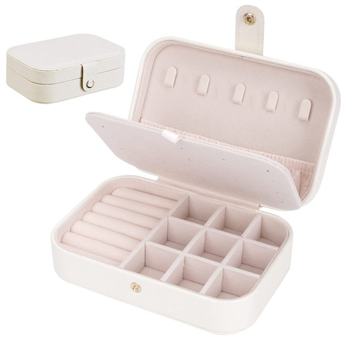 GASVAHA Travel Jewelry Box Organizer - Travel Jewelry Case for Women Small Jewelry Box, Portable Jewelry Box Mini Jewelry Box for Rings Necklace Bracelet(white) GASVAHA Travel Jewelry Box Organizer - Travel Jewelry Case for Women Small Jewelry Box, Portable Jewelry Box Mini Jewelry Box for Rings Necklace Bracelet(white)