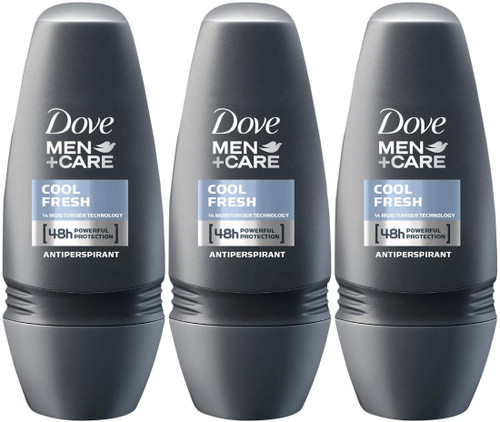 Dove Men + Care Cool Fresh Antiperspirant Roll-On, 1.7 Ounce / 50 ml (Pack of 3)
