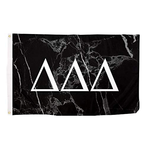 Delta Delta Delta Tri Delta Dark Marble Sorority Letter Flag Banner 3 x 5 Sign Decor - Dark Marble