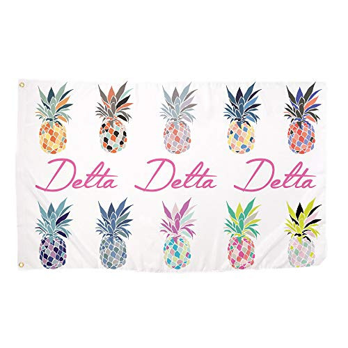 Delta Delta Delta Tri Delta Pop Art Pineapple Sorority Flag Greek Letter Use as a Banner 3 x 5 Feet Sign Decor