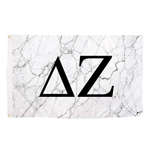 Delta Zeta Light Marble Sorority Letter Flag Banner 3 x 5 Sign Decor dz - Light Marble