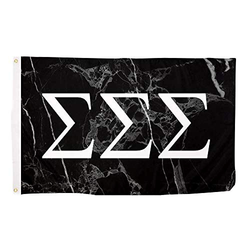 Sigma Sigma Sigma Dark Marble Sorority Letter Flag Banner 3 x 5 Sign Decor Tri-Sig - Dark Marble