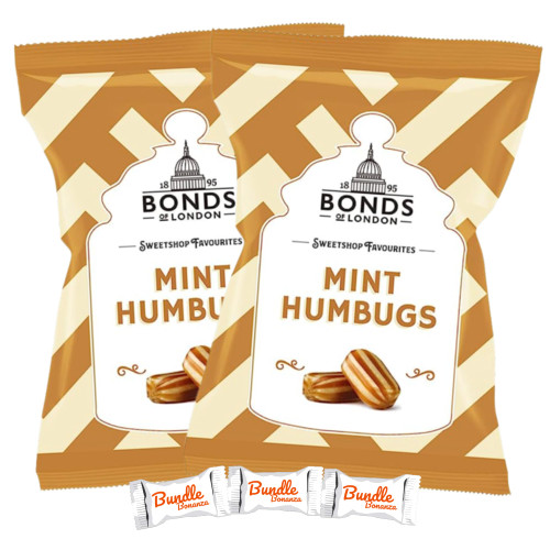 Bonds of London MINT HUMBUGS Flavored British Import (2 Pack) W/Bundle Bonanza Candy Bonds of London MINT HUMBUGS Flavored British Import (2 Pack) W/Bundle Bonanza Candy
