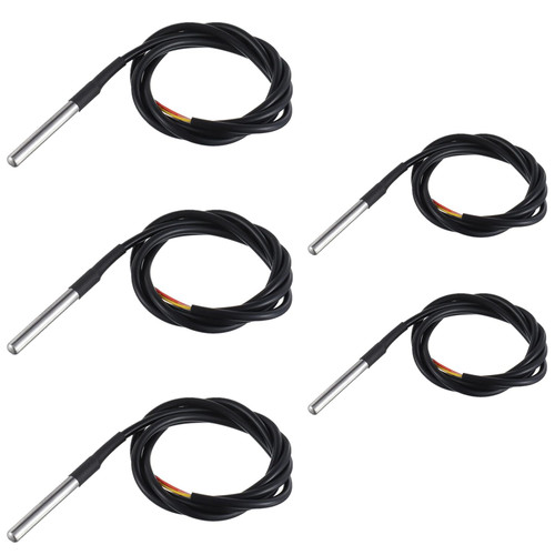 BOJACK DS18B20 1M Temperature Sensor Temperature Probe Stainless Steel Package Waterproof(Pack of 5 Pcs?