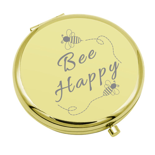Bee Lovers Gifts for Women Compact Makeup Mirror Bee Gift Inspirational Gifts for Girls Animal Lover Gifts Bee Kind Gifts Travel Makeup Mirror for Beekeeper Retirement Birthday (Gold)