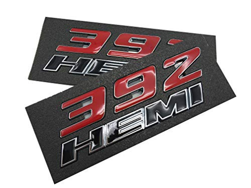 392 HEMI Emblem Badge 3D HEMI Decal Sticker Replacement for Dodge Challenger SRT 6.4L SRT8 Jeep, Pack of 2