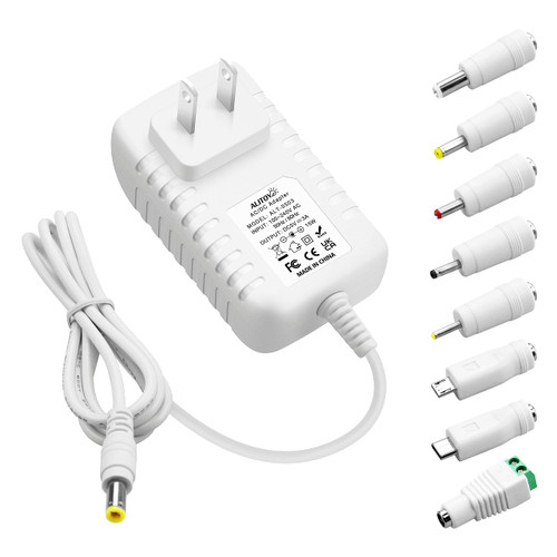 ALITOVE 5V DC Power Supply 5 Volt 15W 3A Power Adapter 5vdc 3000mA 2.5A Universal AC/DC Converter Power Cord with 8 Tip 5.5x2.5mm 5.5x2.1mm 4.0x1.7mm 3.5x1.35mm 3.0x1.1mm 2.5x0.7mm Micro-USB Type-C