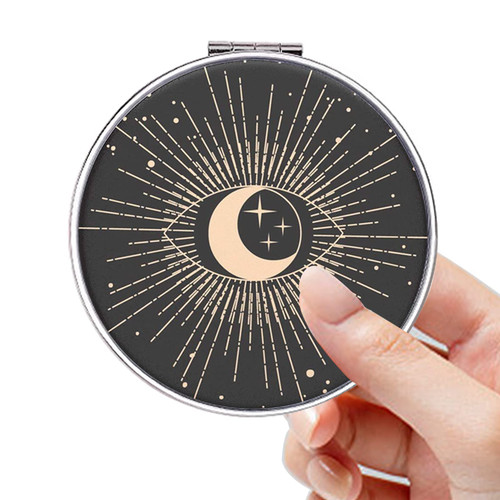 Acedada Compact Mirror, Pocket Mirror, Small Mirror for Purse, Portable Mini Travel Makeup Mirror, Folding Handheld Double-Sided 1x/2x Magnifying Compact Mirror for Women Girls Gift - Eye