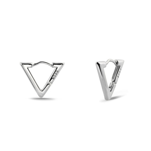 925 Sterling Silver Triangle Huggie Hoop Earrings for Women, Small Silver Hoop Earrings for Sensitive Ears, Geometric Earrings for Gifts 925 Sterling Silver Triangle Huggie Hoop Earrings for Women, Small Silver Hoop Earrings for Sensitive Ears, Geometric Earrings for Gifts