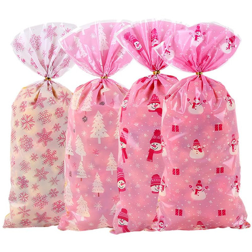 100 Pieces Pink Christmas Tree Snowman Snowflakes Cellophane Treat Bags, Plastic Clear Christmas Cello Gift Wrap Bags with Twist Ties for Treats Candy, Cookie, Goodies, Gift Wrap, Xmas Party Favor 100 Pieces Pink Christmas Tree Snowman Snowflakes Cellophane Treat Bags, Plastic Clear Christmas Cello Gift Wrap Bags with Twist Ties for Treats Candy, Cookie, Goodies, Gift Wrap, Xmas Party Favor