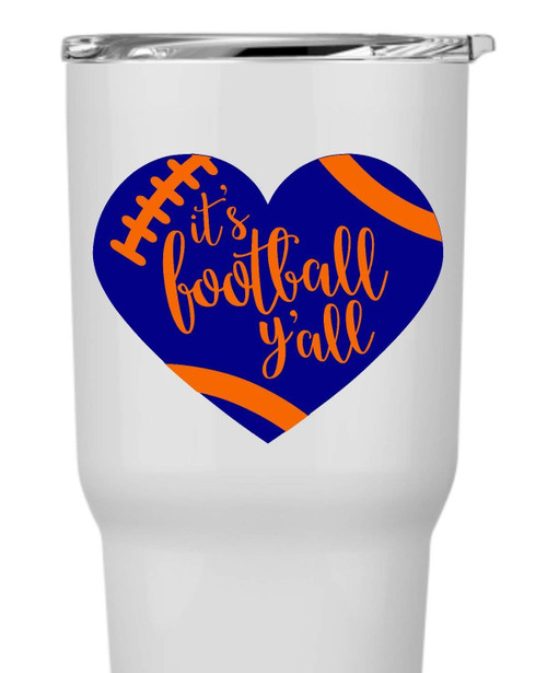 It's Football Y'all Heart Shaped Decal Sticker for Laptop School Phone Car Yeti RTIC Tumbler or Cup It's Football Y'all Heart Shaped Decal Sticker for Laptop School Phone Car Yeti RTIC Tumbler or Cup
