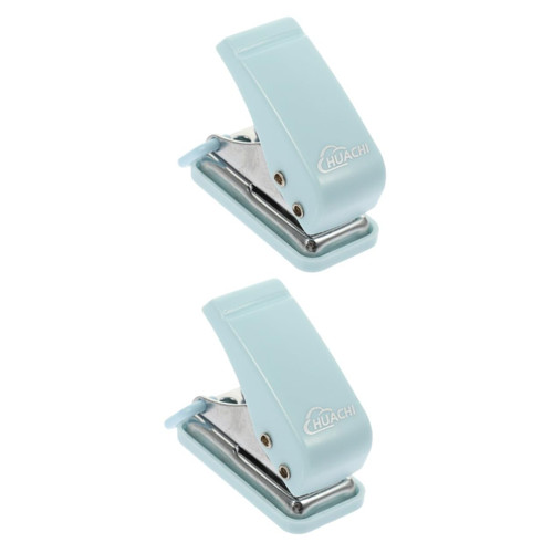 Ciieeo 2pcs Hole Punch Office Desk Stapler Staple Free Stapler Metal Stapler Compact Stapler Desktop Stapler Stand up Stapler Heavy Duty Stapler School Supplies Plastic Mini Student