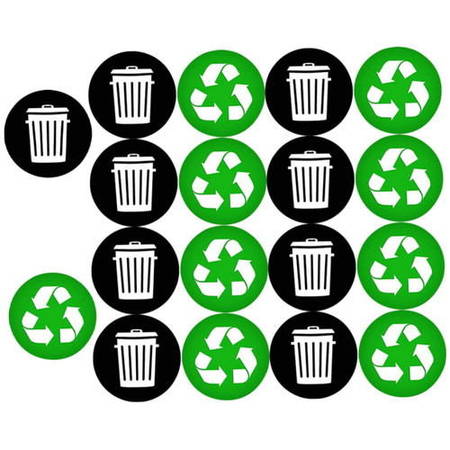 NOLITOY 1 Set self Adhesive Recycling Stickers Adhesive Trash can Label Recycling Stickers for Trash can Trash can Decal Recycling Sorting Sticker Garbage can Sticker PVC Recyclable Mural