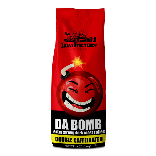 Java Factory High Caffeine Ground Coffee Double Caffeinated Da Bomb Bag, Dark Roast, 12 Ounce Java Factory High Caffeine Ground Coffee Double Caffeinated Da Bomb Bag, Dark Roast, 12 Ounce