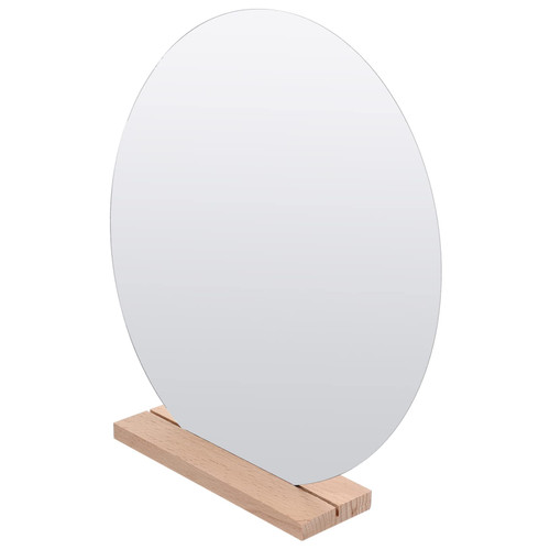 Mipcase Mirror Table Wavy Mirror for Desk Stand up Irregular Mirror Desktop Mirror with Stand Irregular Makeup Mirror Dressers Acrylic Tabletop Mirror Vintage Wood Table Mirror to Rotate