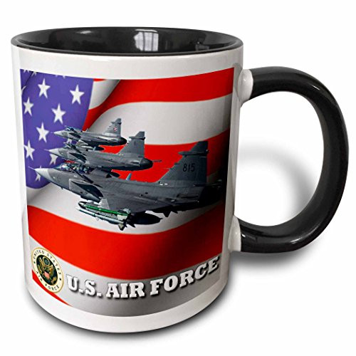3dRose mug_61135_4"United States Air Force" Two Tone Black Mug, 11 oz, Multicolor 3dRose mug_61135_4"United States Air Force" Two Tone Black Mug, 11 oz, Multicolor