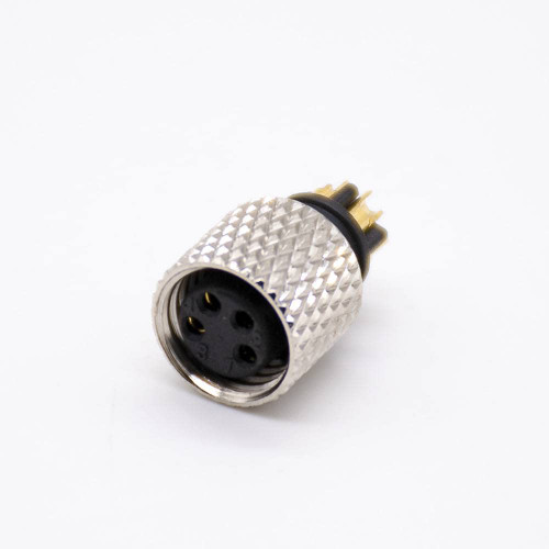 Elecbee Sensor Connector M8 lnjection Molding Female 4Pin Straight Solder Cup Unshielded