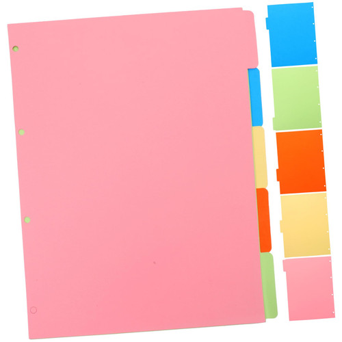 VILLCASE 2 Sets Separator Page Colored Page Markers Pocket Dividers Binder Tabs A4 File Dividers Notebook Pages Classification Tabs Note Pads Binder Divider B5 Loose Leaf Supplies