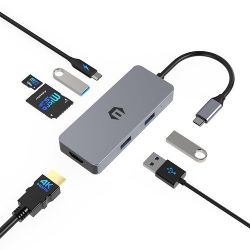 7 in 1 USB C Hub, SUTOUG USB C Docking Station Multiport USB C Adapter HDMI, 100W PD, 3 USB A 3.0, SD/TF Dock for Typ C Laptop