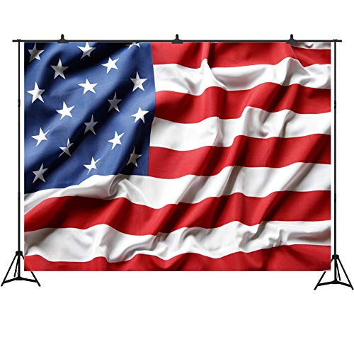 American Flag Backdrops for Photography 7x5ft Vinyl Independence Day Ruffled US Flag Photo Studio Background Prop 4th of July Party Decorations